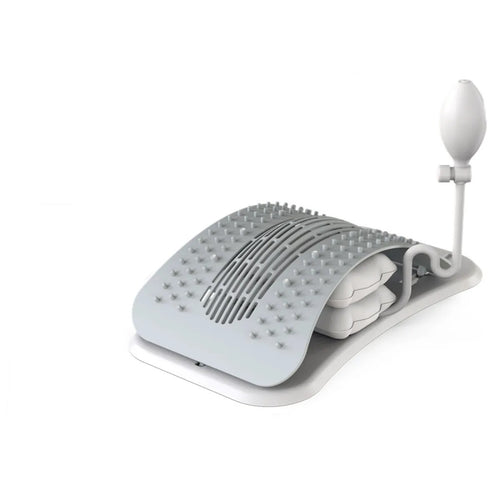 Adjustable back stretcher with inflatable lumbar support for lower back pain