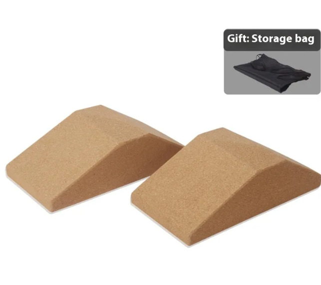 Cork Squat Wedge Blocks - Solid High-Density Cork for Squats, Calf Raises & Mobility