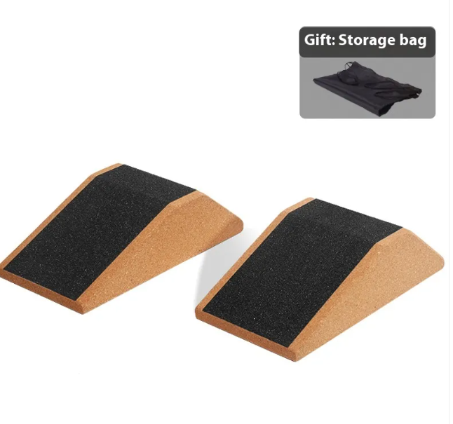 Cork Squat Wedge Blocks - Solid High-Density Cork for Squats, Calf Raises & Mobility