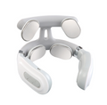 White U-shaped cervical neck massager with 4 oval massage pads and 3-button control panel
