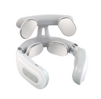 White U-shaped cervical neck massager with 4 oval massage pads and 3-button control panel