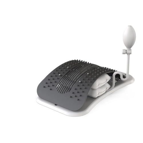 Back stretcher board showing massage points and ergonomic arch design