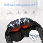 Shiatsu neck and shoulder massager cushion with 8 heated deep-kneading rollers