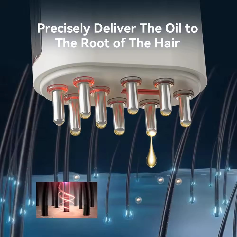 Electric oil applicator and vibration scalp massager 2-in-1 device for healthy scalp and hair growth