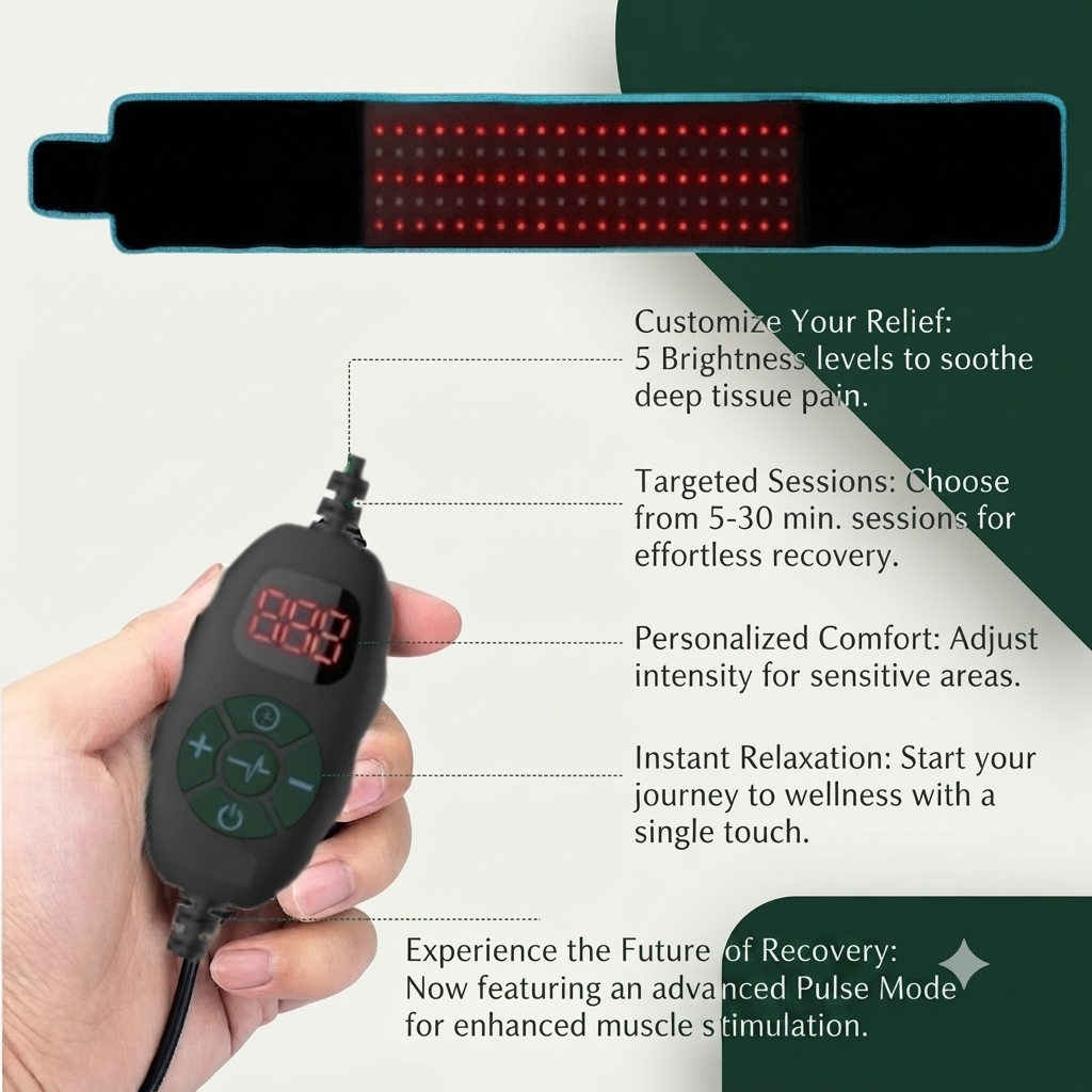 Infrared Therapy Waist Belt - Red Light Therapy for Pain Relief, Menstrual Comfort & Belly Warming