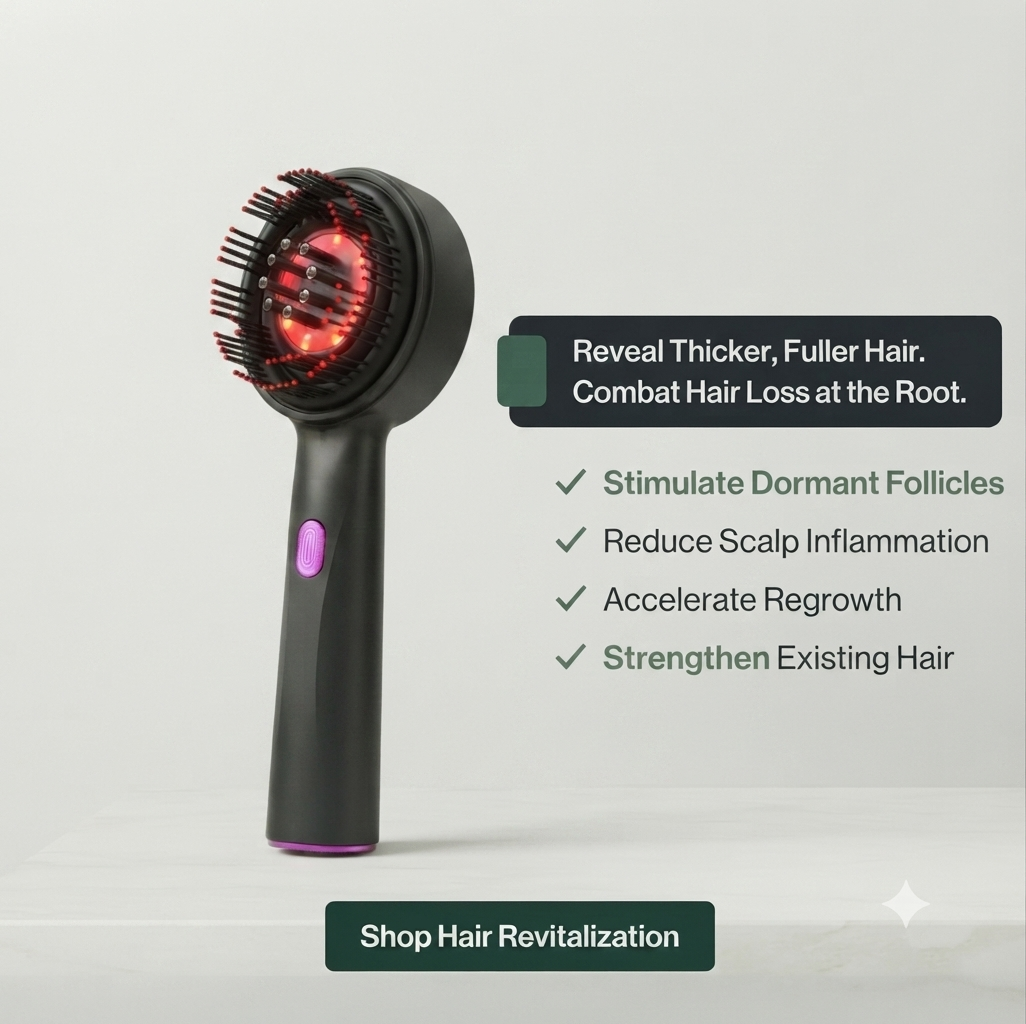 Vibrating Massage Comb with Red Light Therapy - Hair Growth & Scalp Health Device