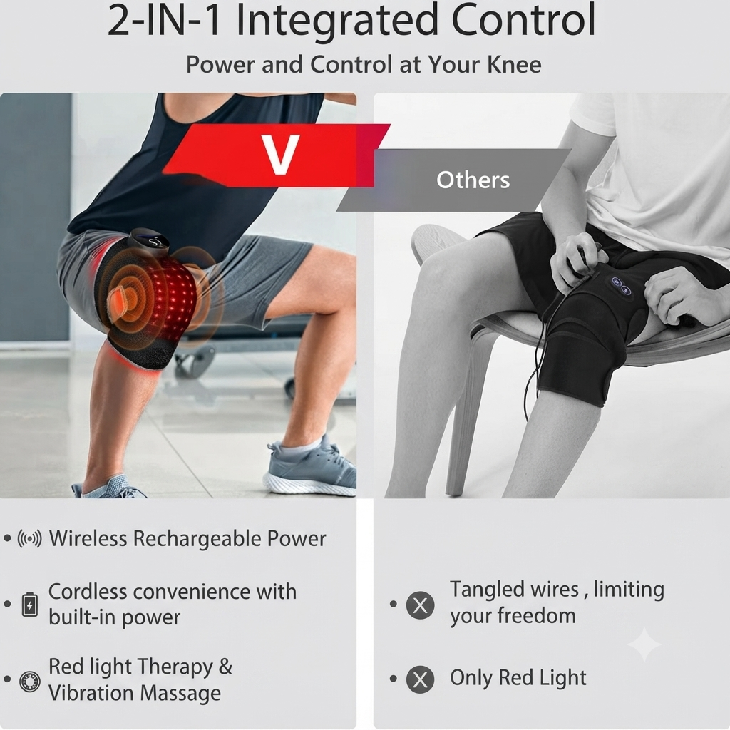Black graphene heating pad applied to knee for pain relief therapy