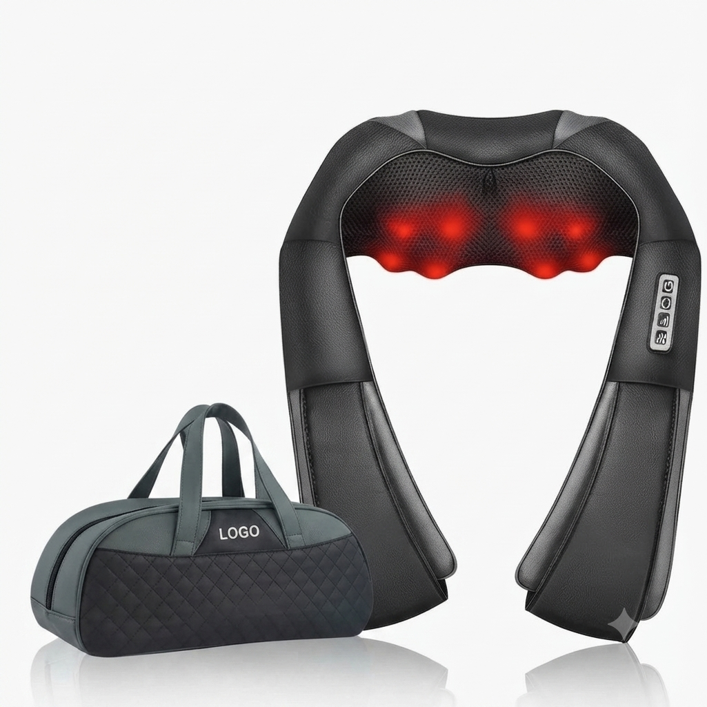 Shiatsu Neck & Shoulder Massager - 16 Deep-Kneading Heated Massage Heads for Neck, Back & Legs