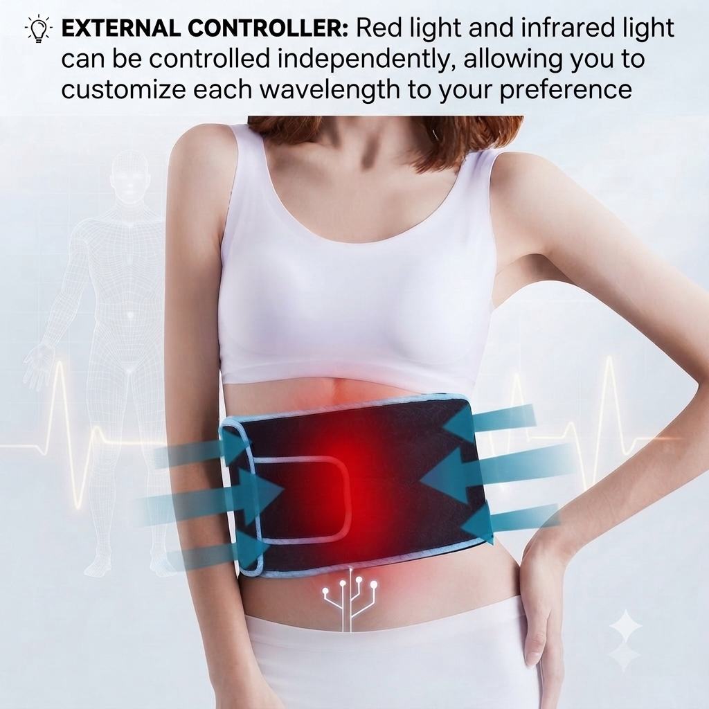 Infrared Therapy Waist Belt - Red Light Therapy for Pain Relief, Menstrual Comfort & Belly Warming