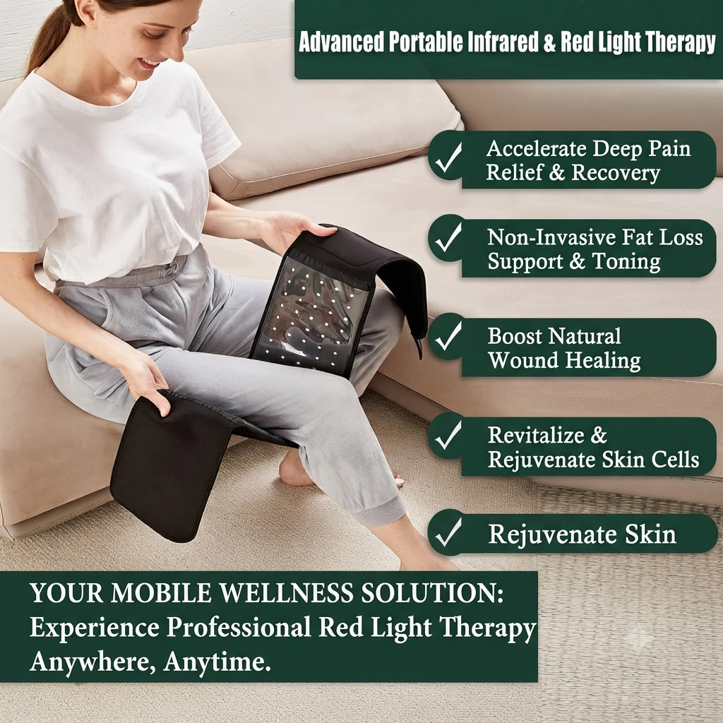 Infrared Therapy Waist Belt - Red Light Therapy for Pain Relief, Menstrual Comfort & Belly Warming