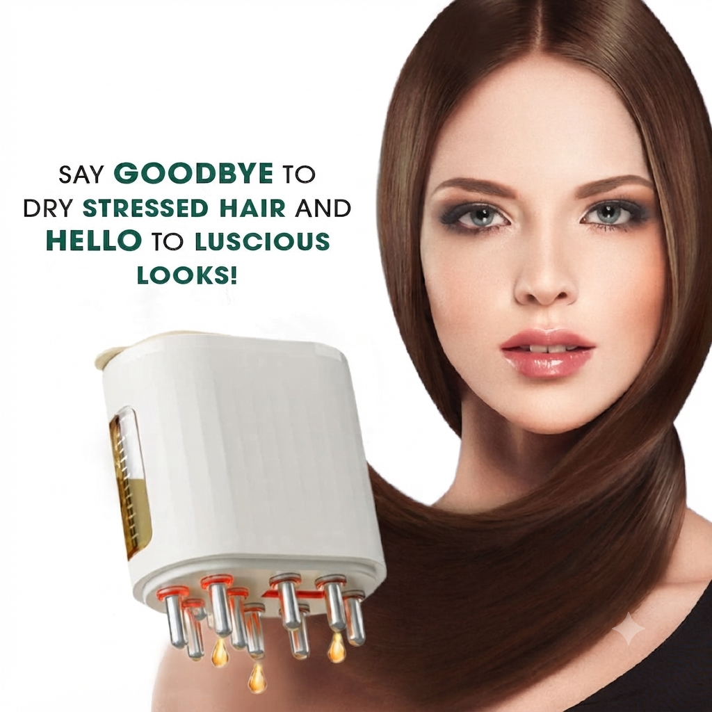 Electric Oil Applicator & Scalp Massager 2-in-1 - Hair Growth Vibration Therapy with Precise Oil Dispenser