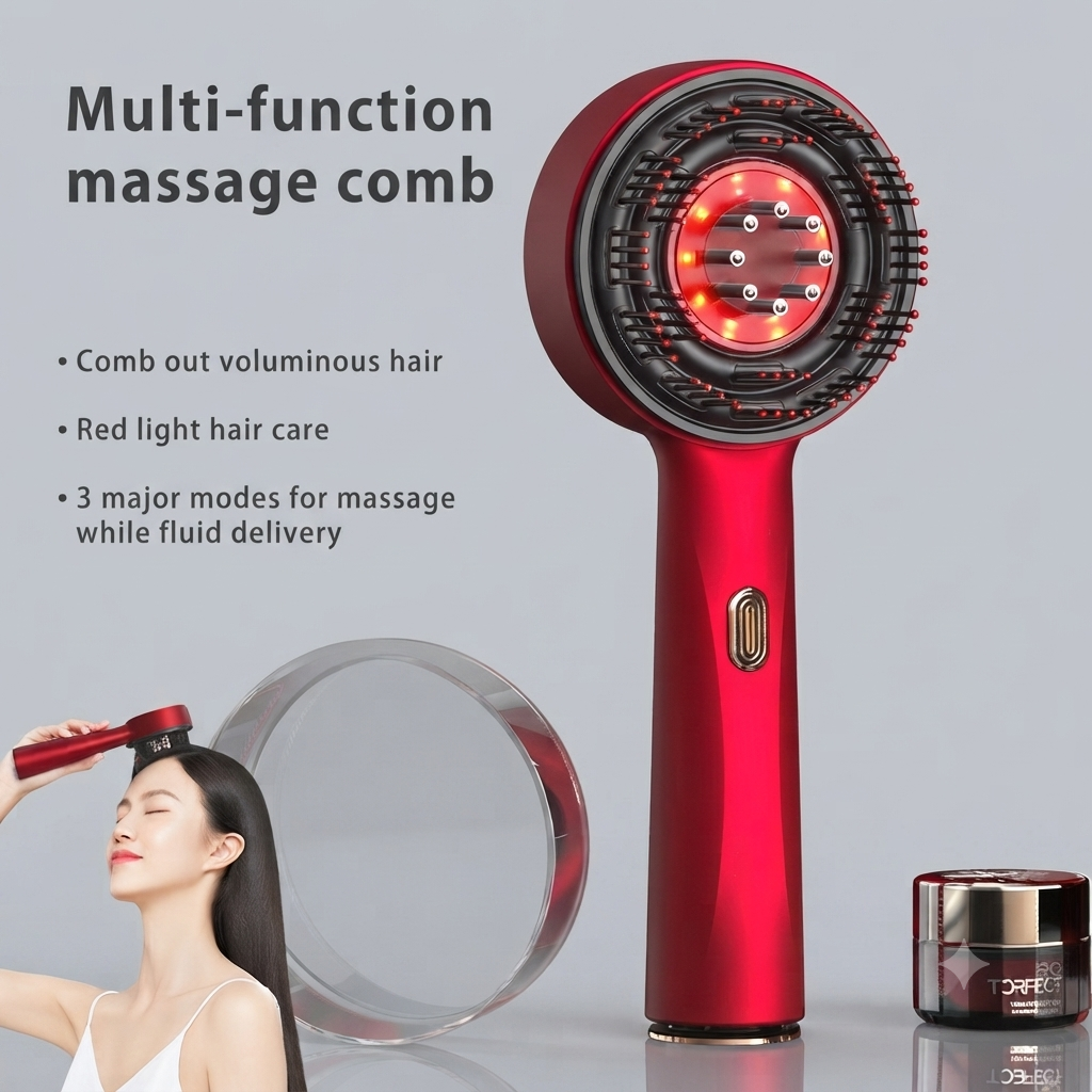 IPX7 waterproof vibrating massage comb safe for wet use