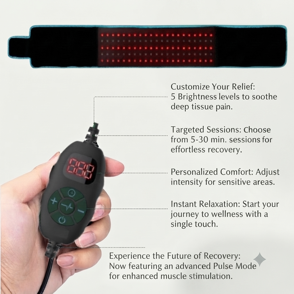 Infrared waist belt with power cable and regional plug options