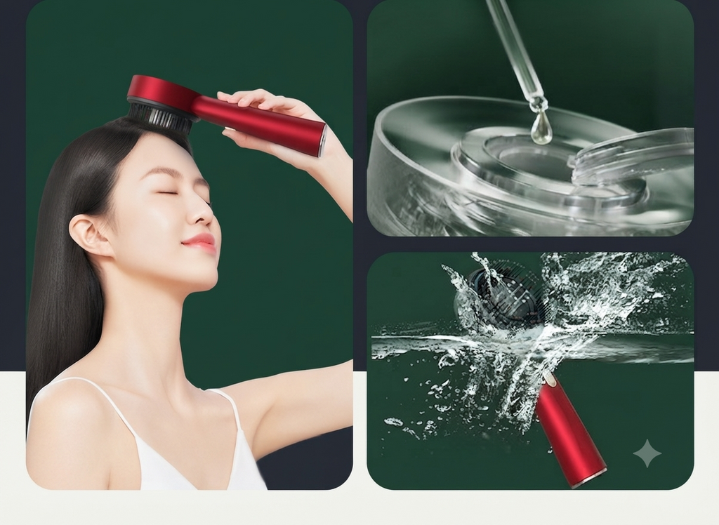 Vibrating Massage Comb with Red Light Therapy - Hair Growth & Scalp Health Device