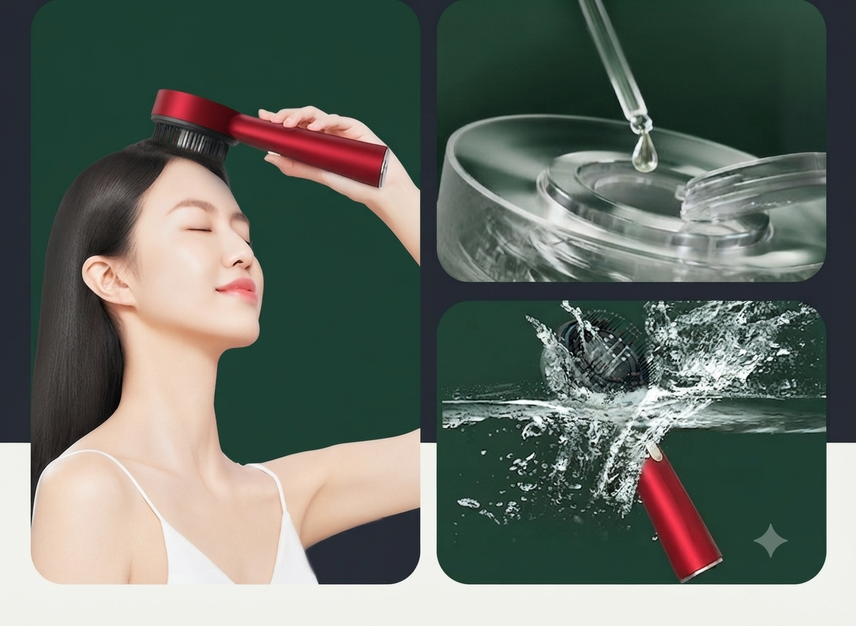 Vibrating Massage Comb with Red Light Therapy - Hair Growth & Scalp Health Device