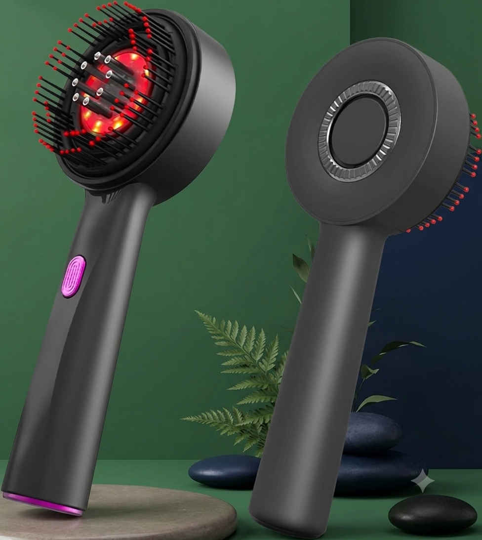 Vibrating Massage Comb with Red Light Therapy - Hair Growth & Scalp Health Device