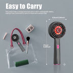 Vibrating massage comb package contents with storage bag and gift box