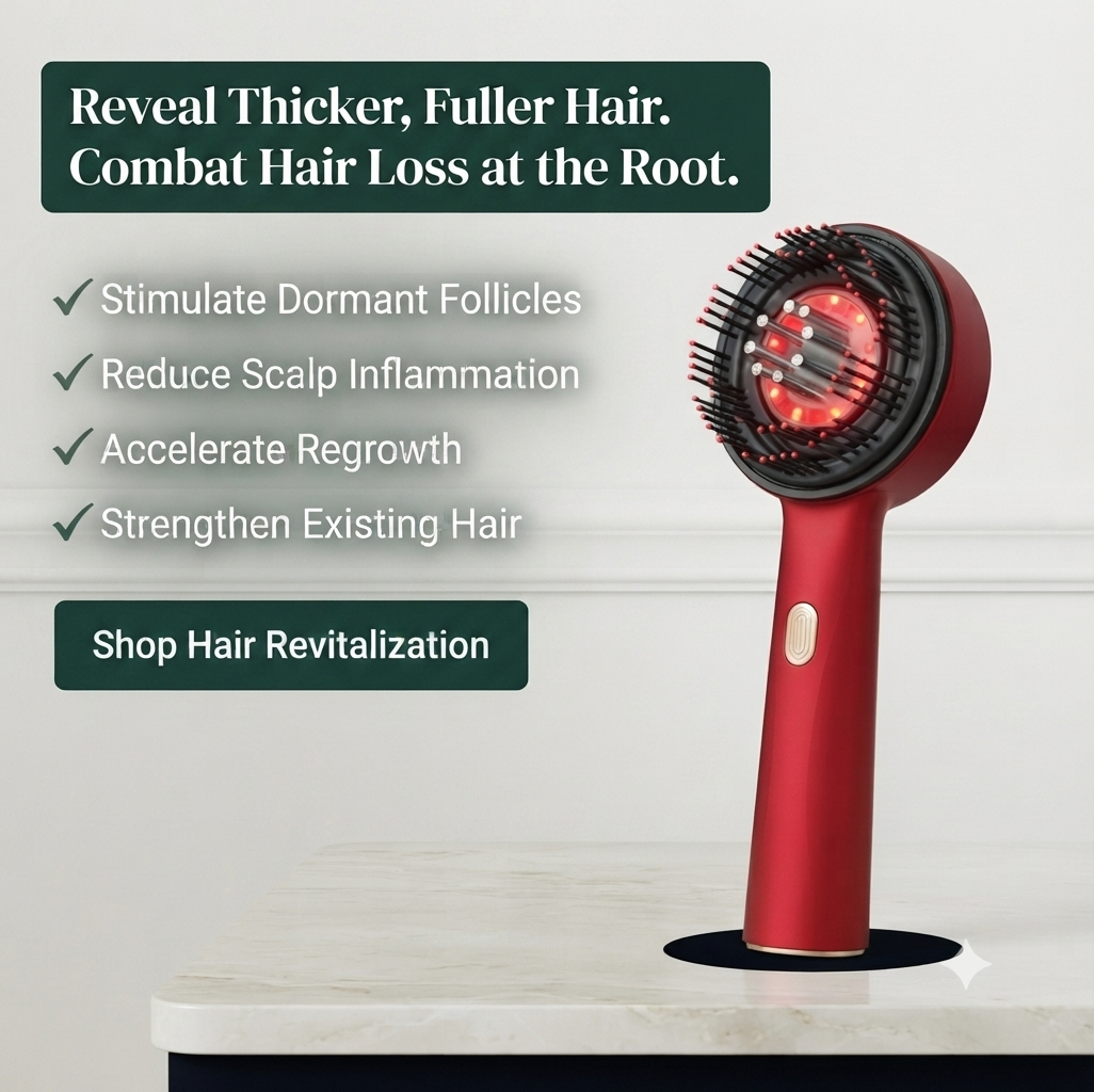 Vibrating Massage Comb with Red Light Therapy - Hair Growth & Scalp Health Device