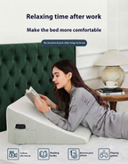 Memory Foam Bed Wedge Pillow - Orthopedic Back Support for Snoring Relief & Acid Reflux