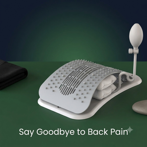 Adjustable Back Stretcher & Massager - Magnetic Therapy for Lower Back Pain Relief