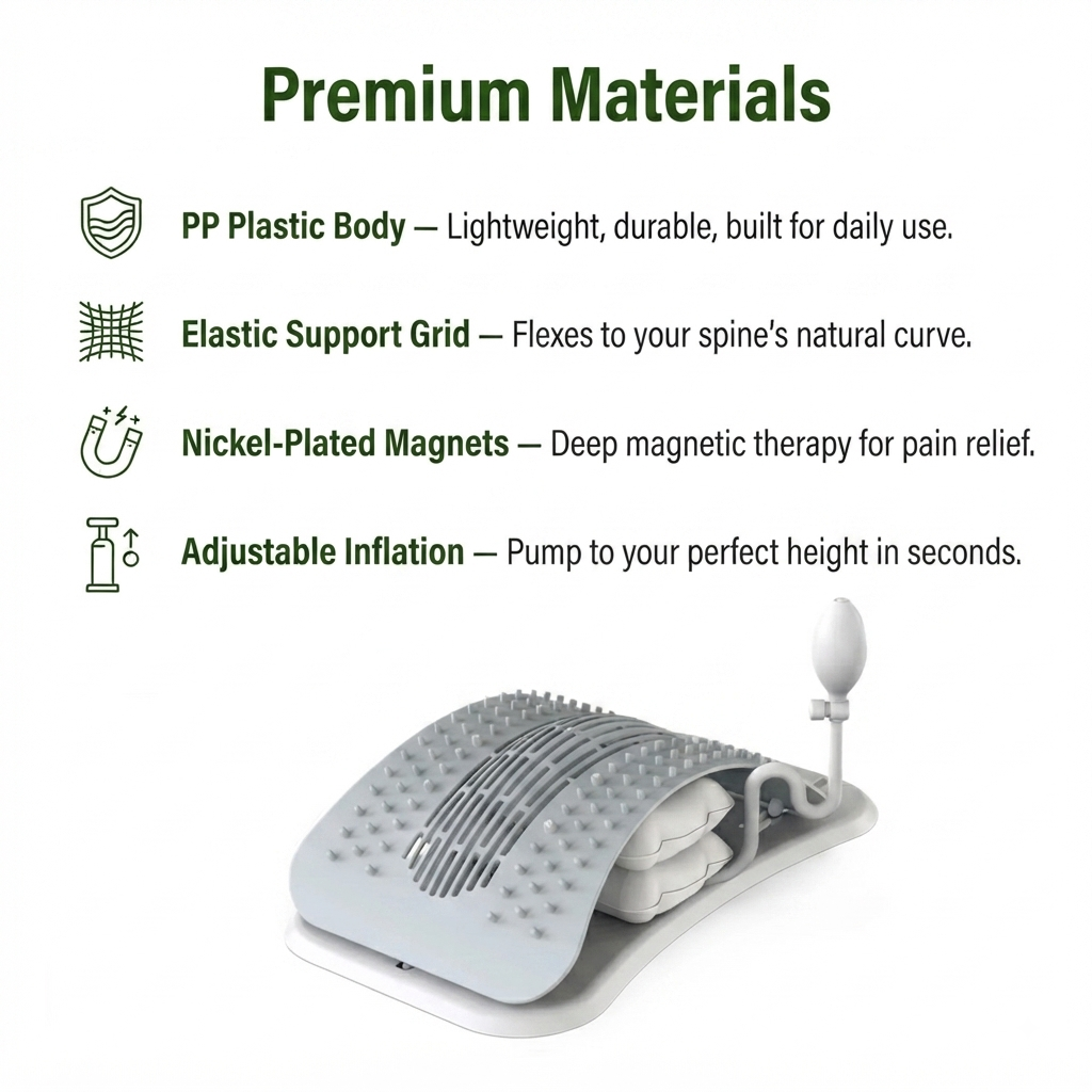 Adjustable Back Stretcher & Massage Tool with Magnetic Support