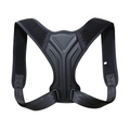 Invisible posture corrector black Y-shaped back support brace on white background