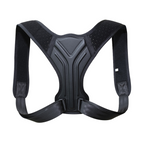 Invisible posture corrector black Y-shaped back support brace on white background