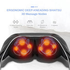 Neck and shoulder massager in use showing deep-kneading massage action