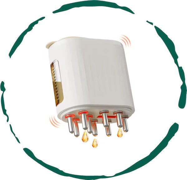 Electric oil applicator and scalp massager product components and accessories